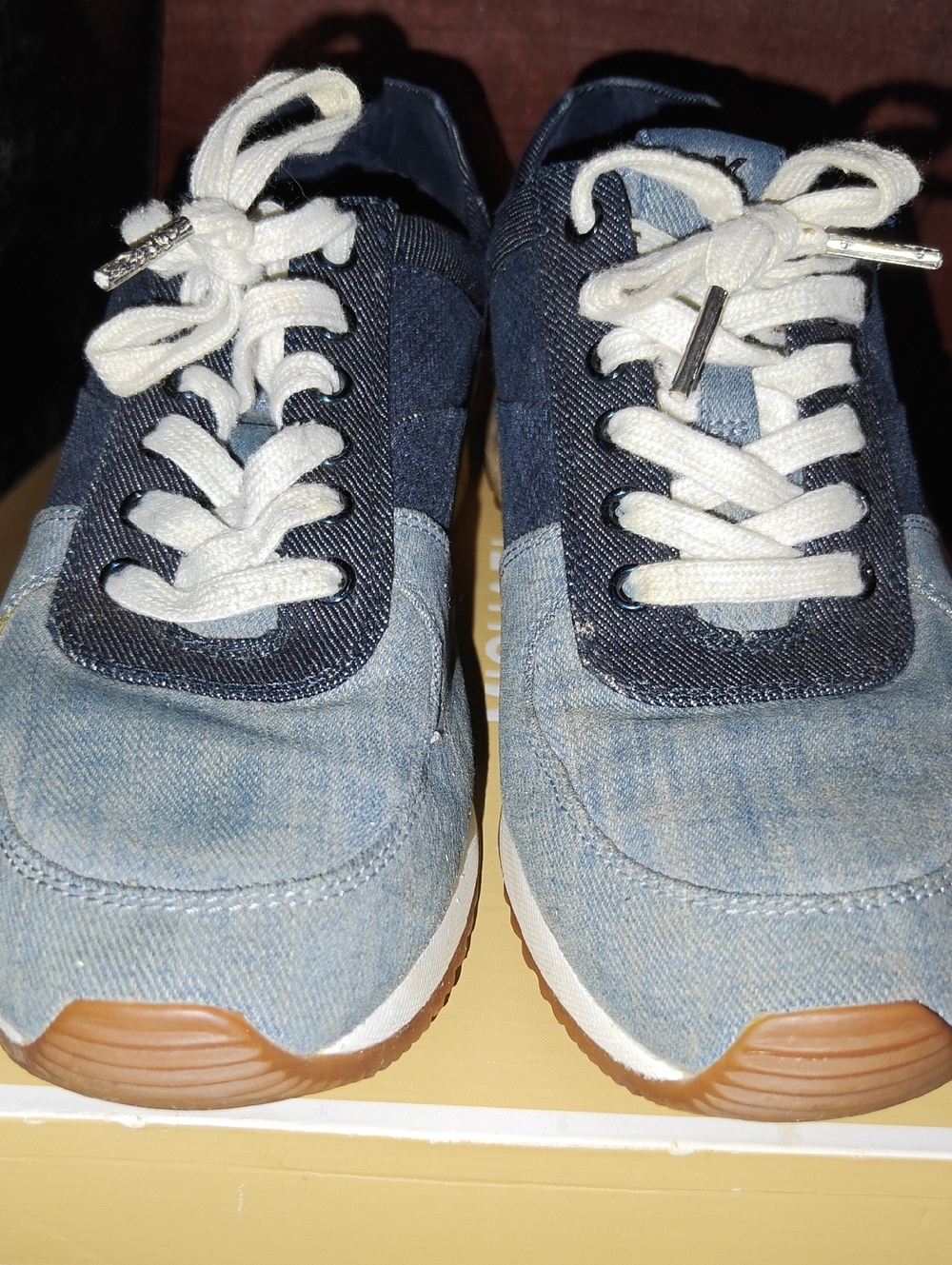 Michael Kors Denim and Navy Lace-Up Sneakers